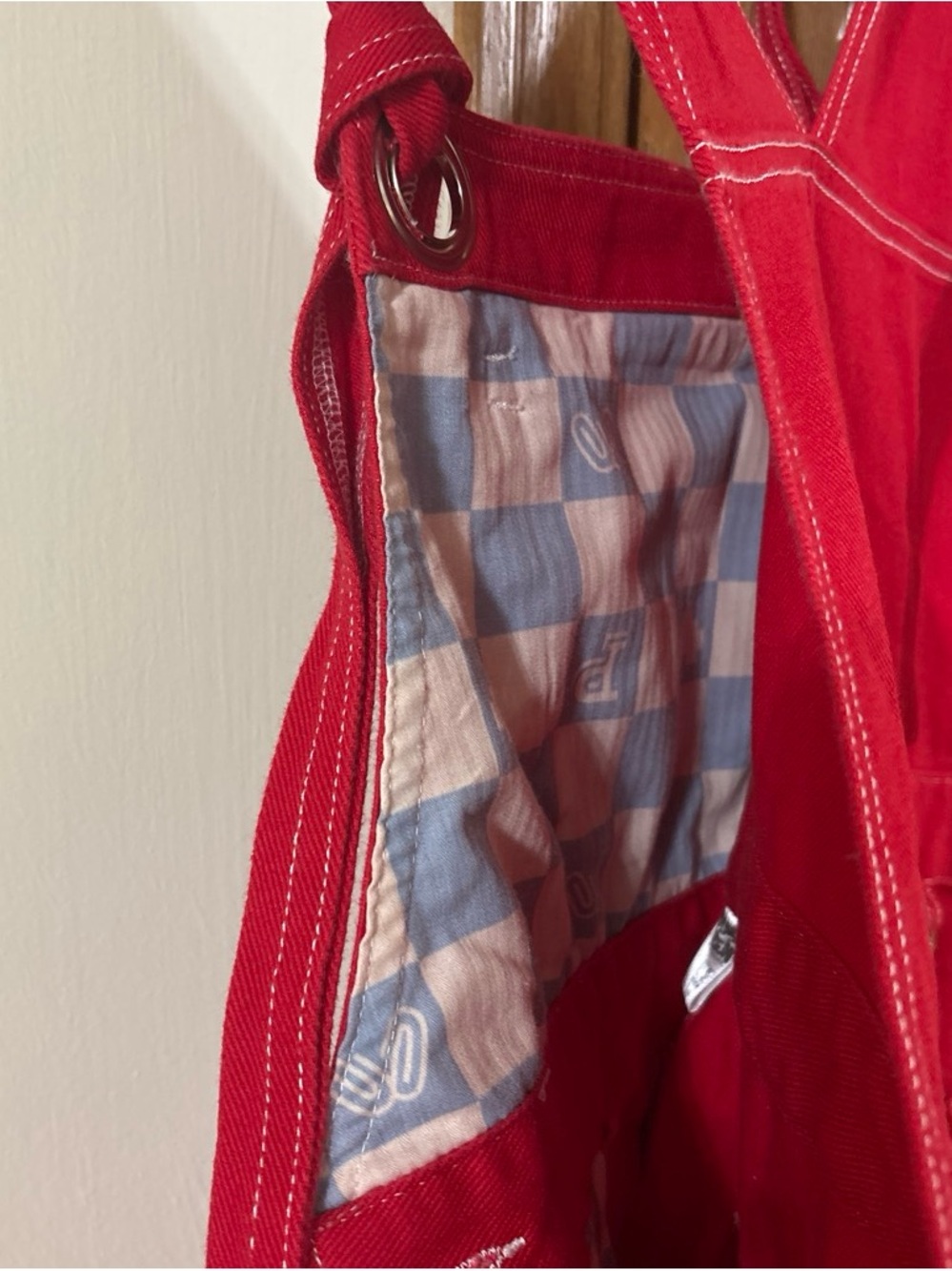 Justice Bright Red Girls' Overalls with Embroidered Front Pocket - Picture 5 of 5